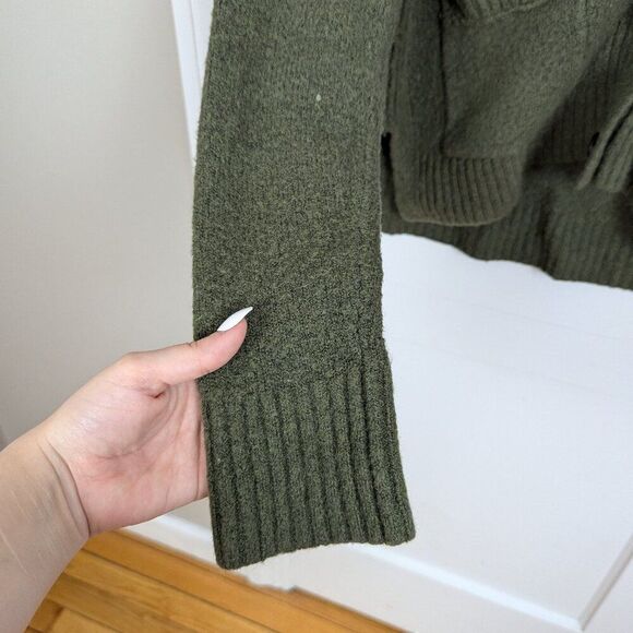 J.Crew | Olive Green Wool Blend Cardigan Sweater Size Extra Small - Picture 6 of 9